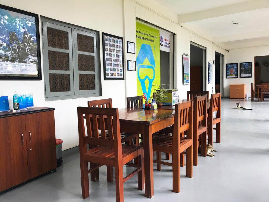 Divinguru Hostel in Nilaveli sitting area on open terrace
